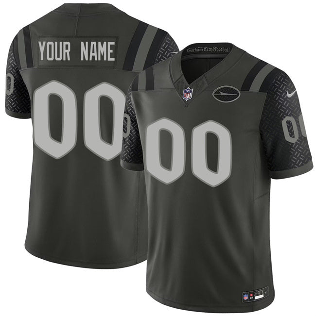 New York Jets Active Player Custom Black 2025 F.U.S.E. “Rivalries” Vapor Limited Football Jersey football jersey product view 1
