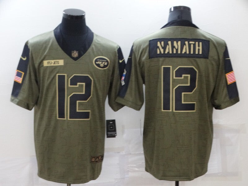 New York Jets #12 Joe Namath 21 Salute 857 Football Jersey football jersey product view 1