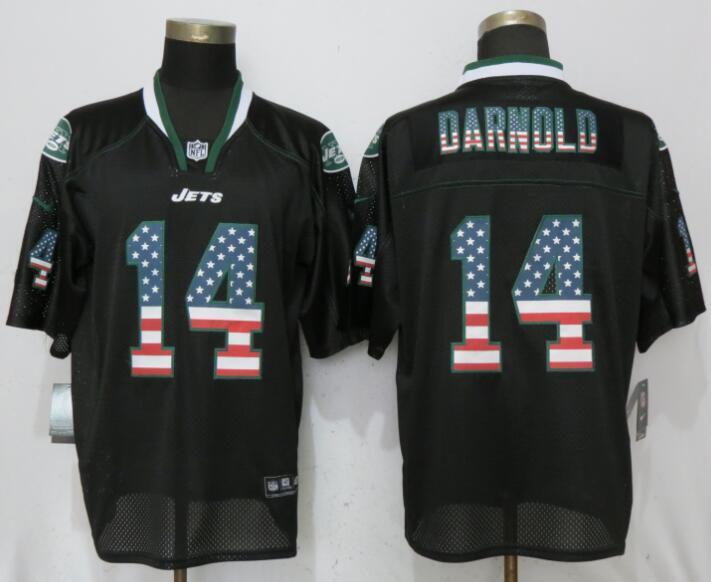 New York Jets #14 Sam Darnold USA Flag Fashion Black Elite Jerseys Style 2 Football Jersey football jersey product view 1