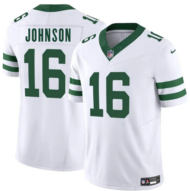 New York Jets #16 Tyler Johnson White 2025 F.U.S.E. Vapor Untouchable Limited Football Jersey football jersey product view 1