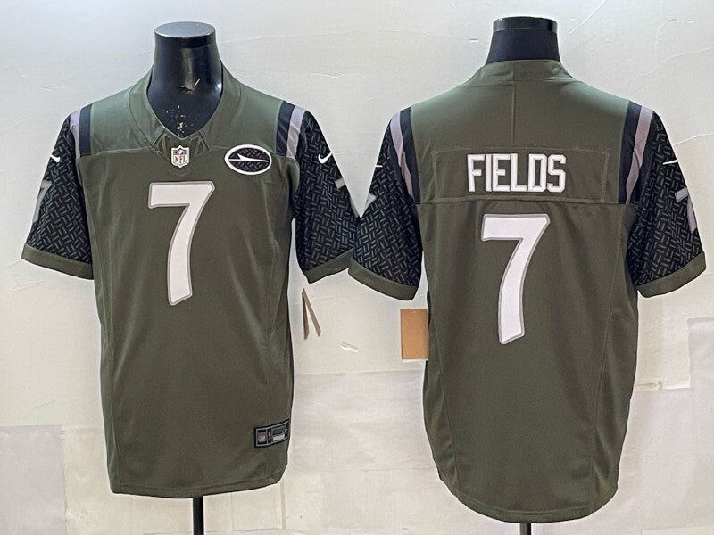 New York Jets #7 Justin Fields jet Retro 5 Edition Football Jersey football jersey product view 1