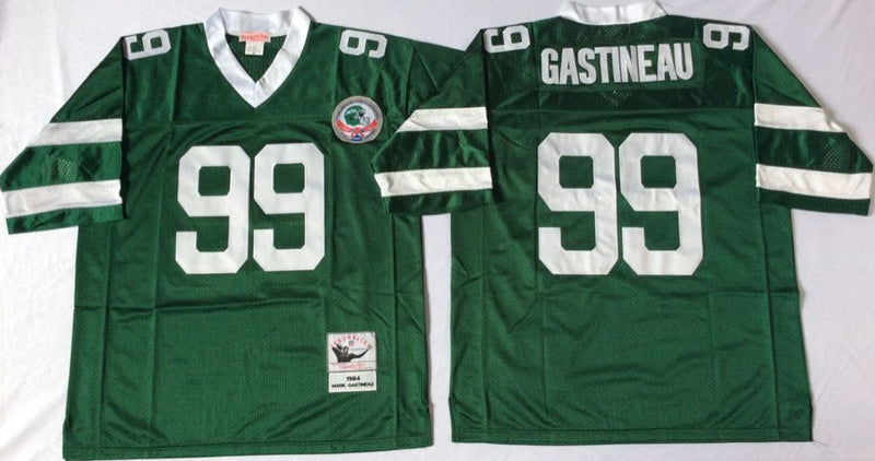 New York Jets #99 Mark Gastineau Throwback Green Football Jersey football jersey product view 1