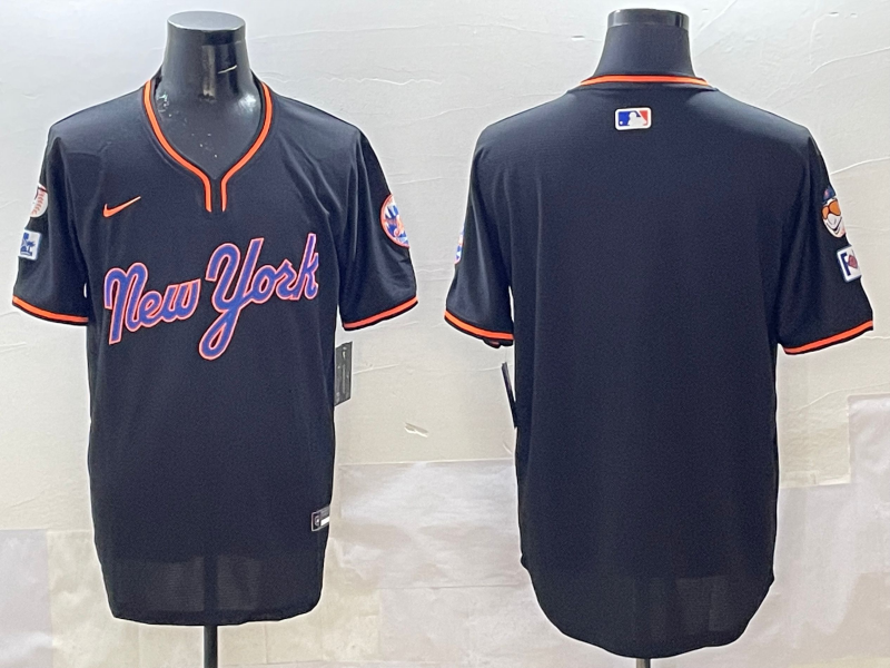 New York Mets Mets Retro Adult Style 3 Baseball Jersey baseball jersey product view 1