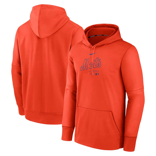 New York Mets Orange Collection Practice Performance Pullover Hoodie Baseball Jersey baseball jersey product view 1