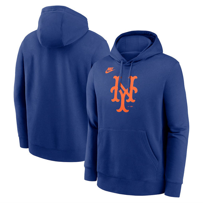 New York Mets Royal Cooperstown Collection Logo Club Pullover Hoodie Baseball Jersey baseball jersey product view 1