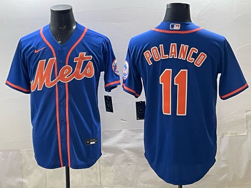 New York Mets #11 Jorge Polanco Mets Adult Style 1 Baseball Jersey baseball jersey product view 1