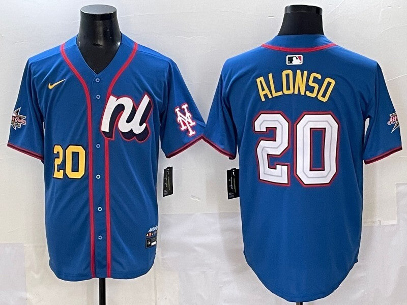 New York Mets #20 Pete Alonso Mets 25 All-Star Baseball Jersey baseball jersey product view 1