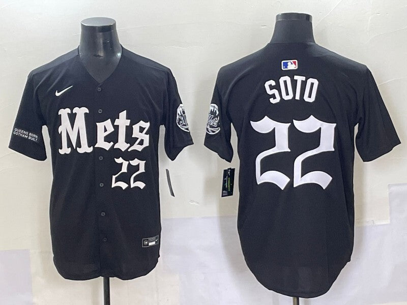 New York Mets #22 Juan Soto Collaboration Style 1 Baseball Jersey baseball jersey product view 1