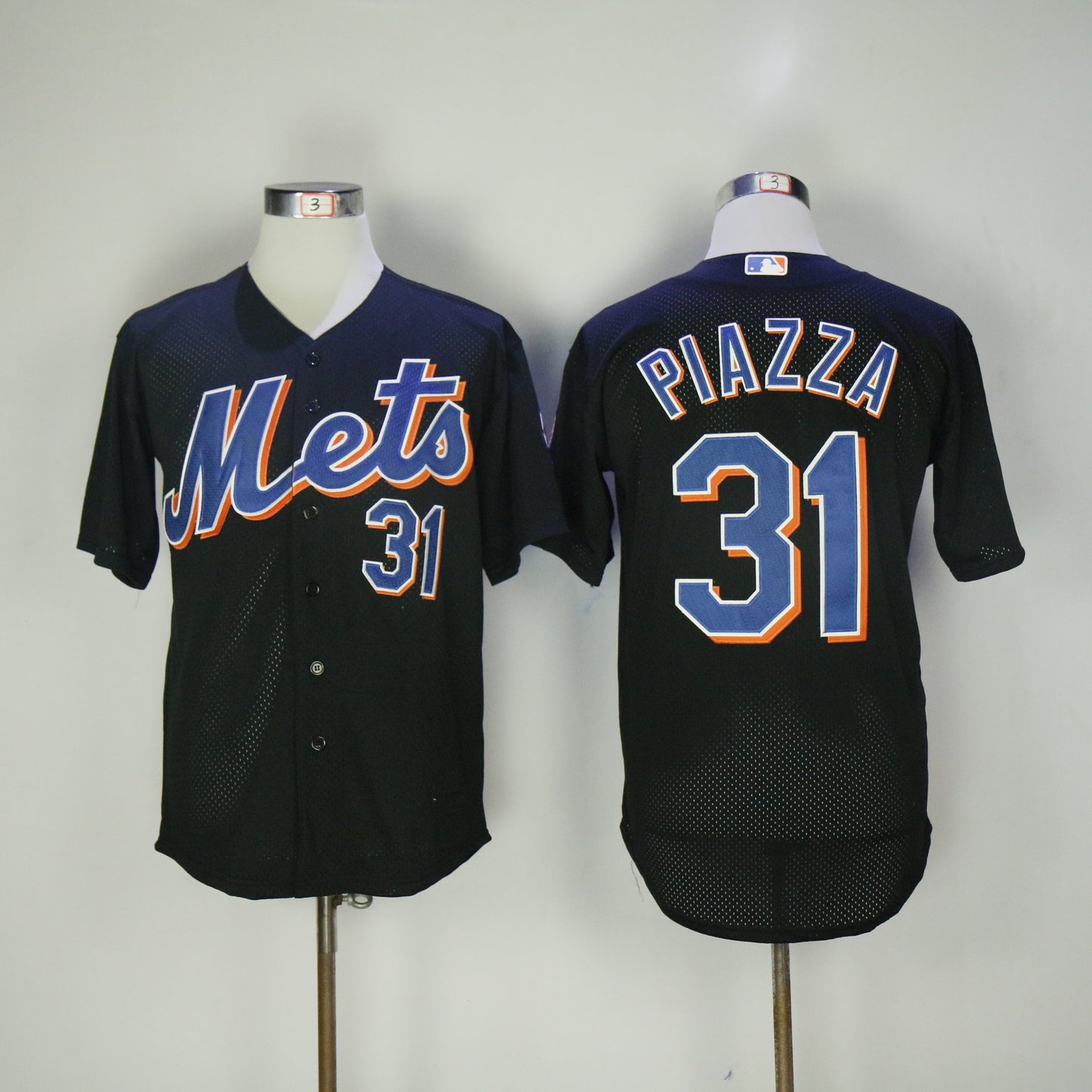 New York Mets #31 Mike Piazza Mets 31 Black BP2000 Retro Baseball Jersey baseball jersey product view 1