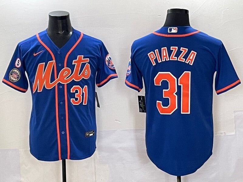 New York Mets #31 Mike Piazza Mets Adult Style 2 Baseball Jersey baseball jersey product view 1