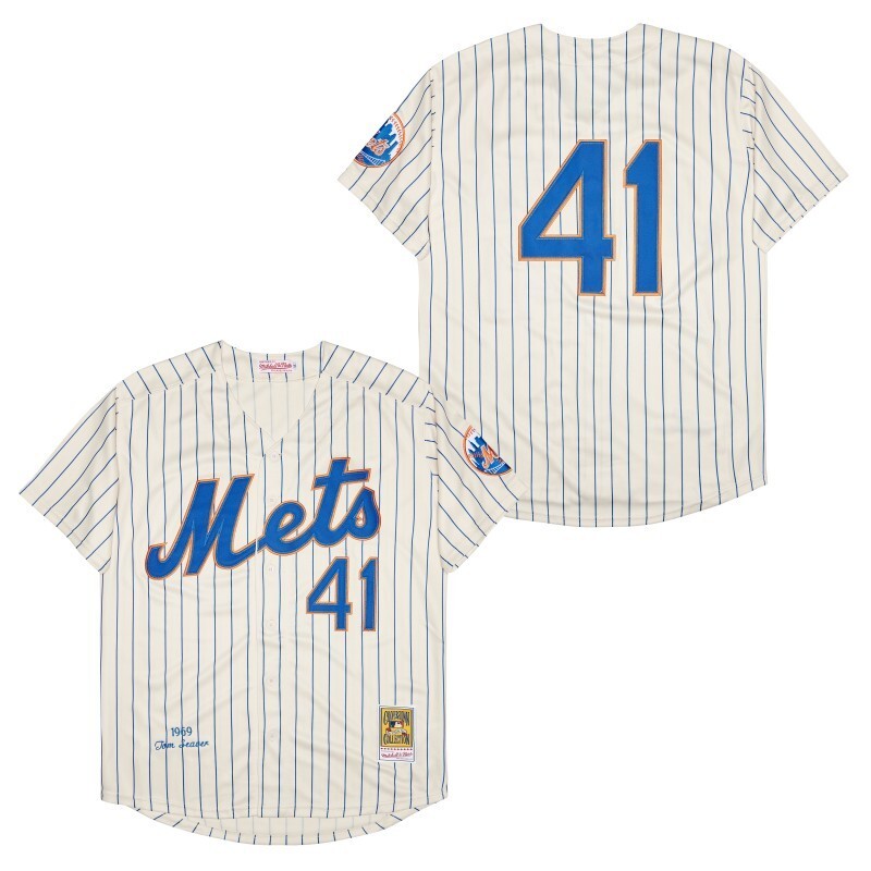 New York Mets #41 Tom Seaver Style 3 Baseball Jersey baseball jersey product view 1