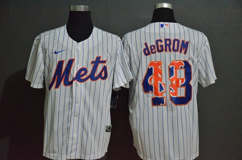 New York Mets #48 Jacob deGrom Baseball Jersey baseball jersey product view 1