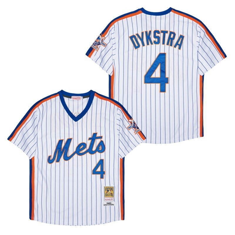 New York Mets #4 Dykstra Style 6 Baseball Jersey baseball jersey product view 1