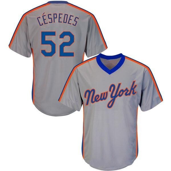 New York Mets #52 Yoenis Cespedes Style 3 Baseball Jersey baseball jersey product view 1