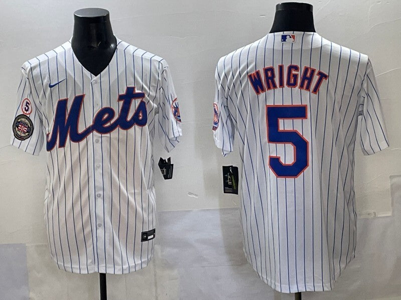 New York Mets #5 David Wright Mets Adult Style 11 Baseball Jersey baseball jersey product view 1