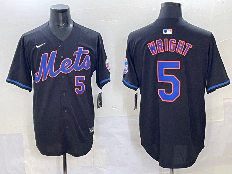 New York Mets #5 David Wright Mets Adult Style 6 Baseball Jersey baseball jersey product view 1