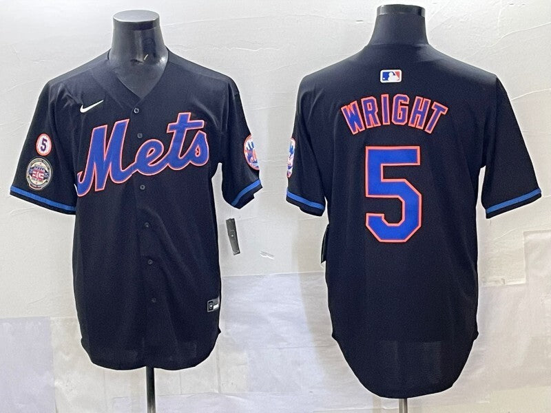 New York Mets #5 David Wright Mets Adult Style 7 Baseball Jersey baseball jersey product view 1