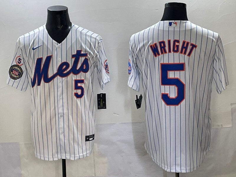New York Mets #5 David Wright Mets Adult Style 9 Baseball Jersey baseball jersey product view 1