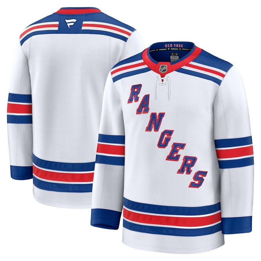 New York Rangers Fanatics Away Premium Jersey - White Hockey Jersey hockey jersey product view 1