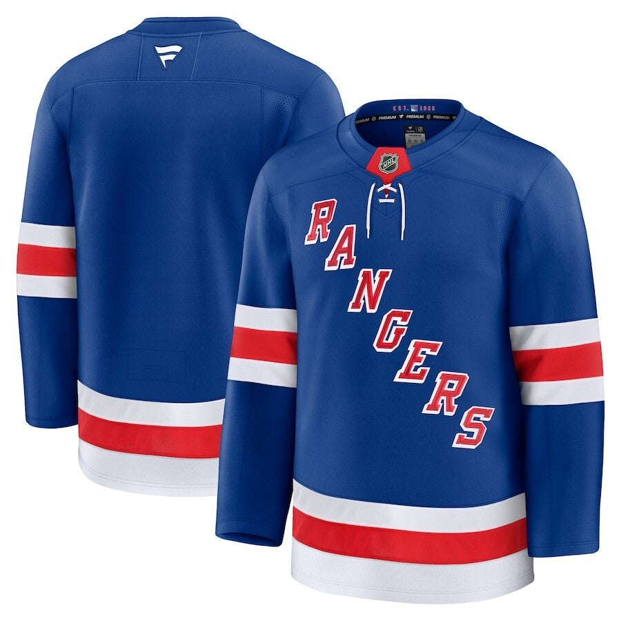 New York Rangers Fanatics Home Premium Jersey - Blue Hockey Jersey hockey jersey product view 1