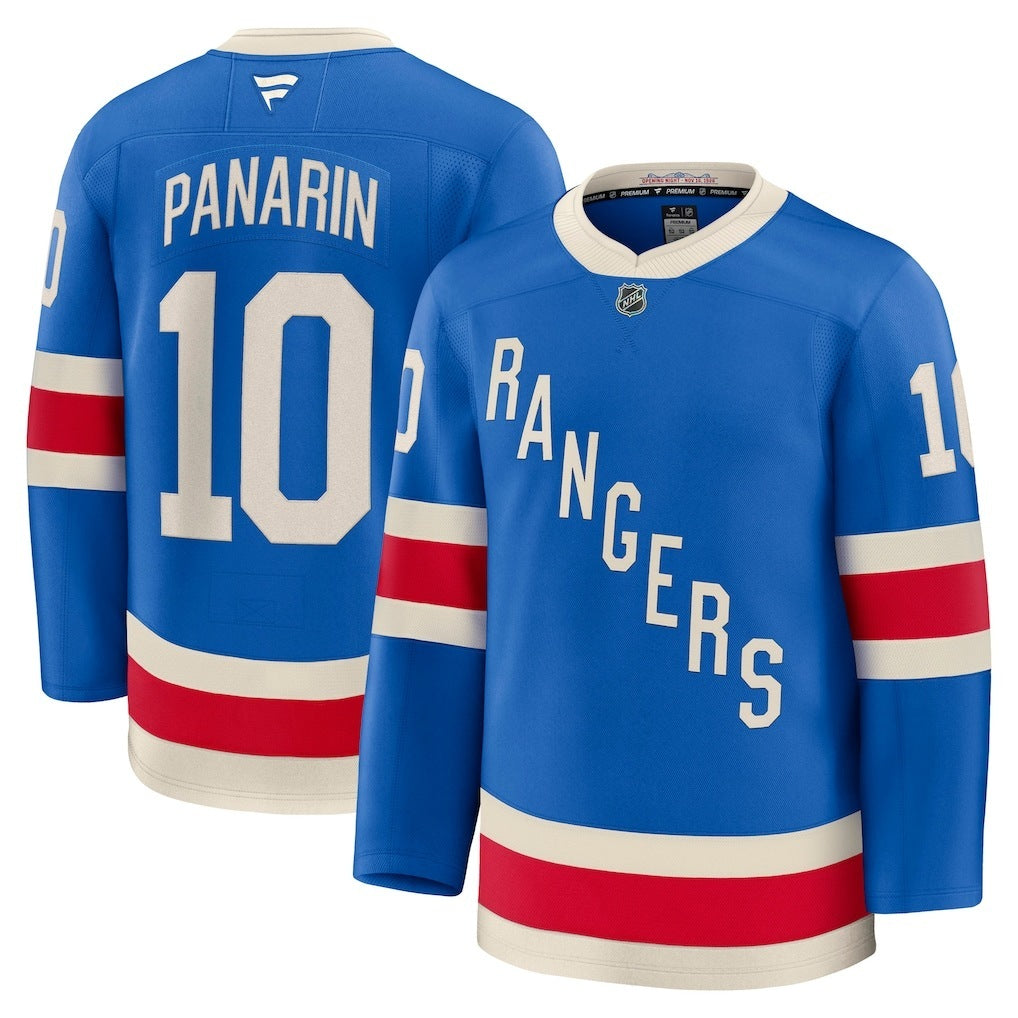 New York Rangers #10 Artemi Panarin Centennial Premium Jersey - Blue Hockey Jersey hockey jersey product view 1