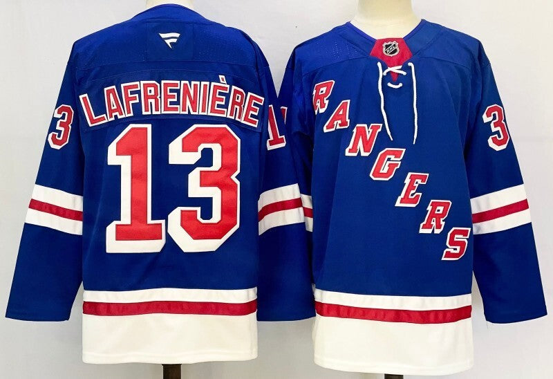 New York Rangers #13 Alexis Lafreniere Hockey Jersey hockey jersey product view 1