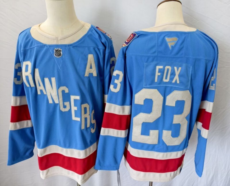 New York Rangers #23 Adam Fox Rangers 100 Hockey Jersey hockey jersey product view 1