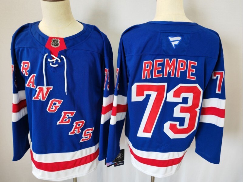 New York Rangers #73 Matt Rempe Rangers Hockey Jersey hockey jersey product view 1
