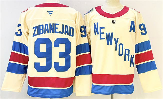 New York Rangers #93 Mika Zibanejad Beige 2025-26 Winter Classic With A Patch Hockey Jersey hockey jersey product view 1