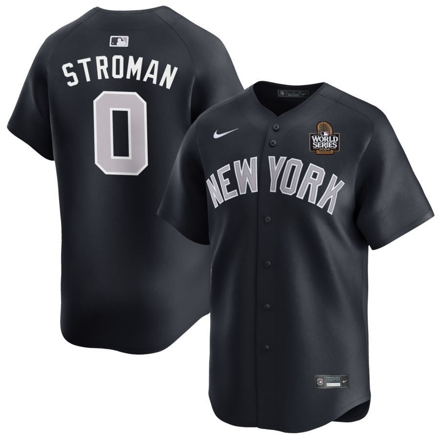 New York Yankees #0 Marcus Stroman 2024 World Series Alternate – Navy Baseball Jersey baseball jersey product view 1