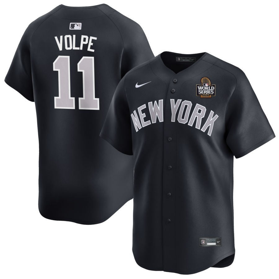New York Yankees #11 Anthony Volpe 2024 World Series Alternate – Navy Baseball Jersey baseball jersey product view 1
