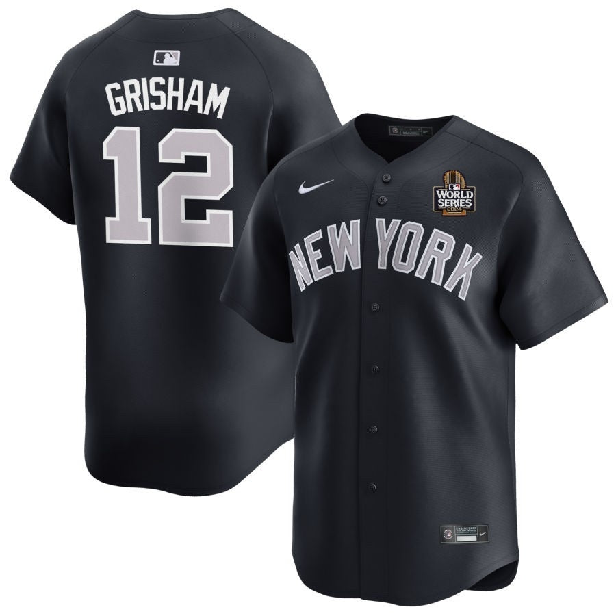 New York Yankees #12 Trent Grisham 2024 World Series Alternate – Navy Baseball Jersey baseball jersey product view 1
