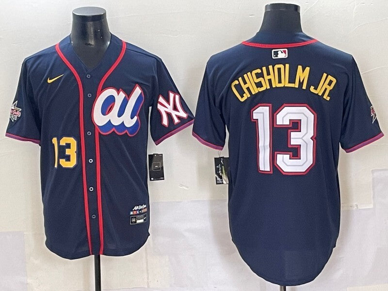 New York Yankees #13 Jazz Chisholm Jr. Yankees 25 All-Star Style 1 Baseball Jersey baseball jersey product view 1