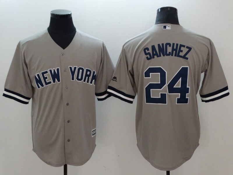 New York Yankees #24 Gary Sanchez Fan Style 1 Baseball Jersey baseball jersey product view 1