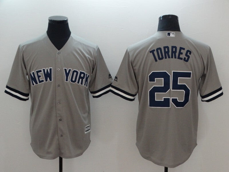 New York Yankees #25 Gleyber Torres Style 5 Baseball Jersey baseball jersey product view 1