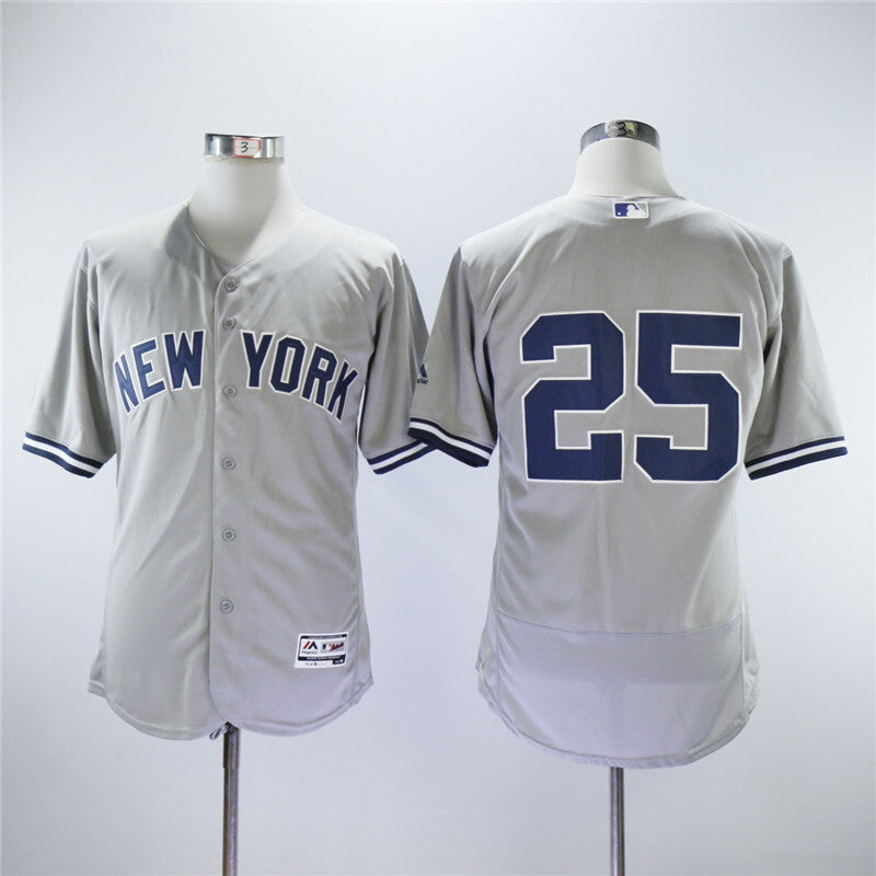 New York Yankees #25 Gleyber Torres grey Baseball Jersey baseball jersey product view 1