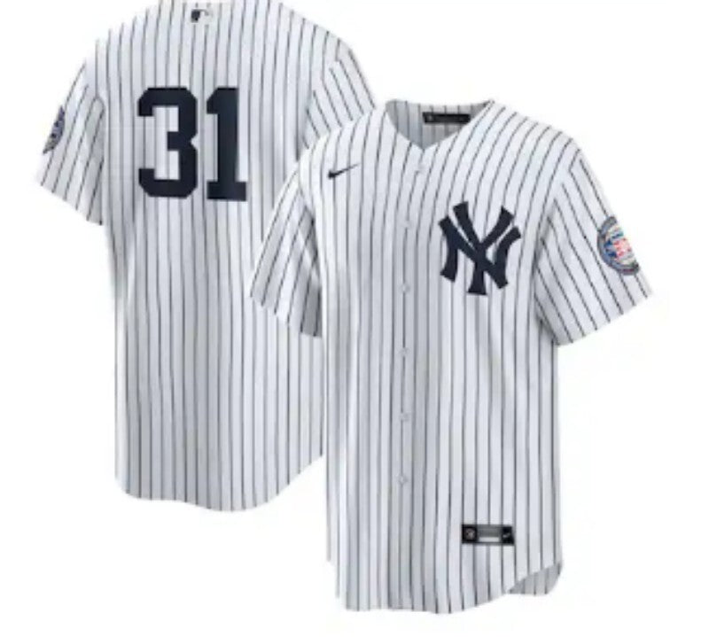 New York Yankees #31 Aaron Hicks Yankees Adult .png Baseball Jersey baseball jersey product view 1