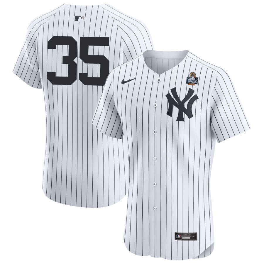 New York Yankees #35 Clay Holmes 2024 World Series Elite Home Baseball Jersey baseball jersey product view 1