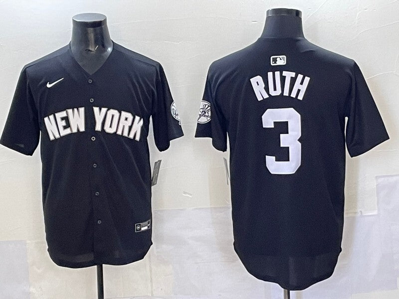 New York Yankees #3 Babe Ruth Yankees Special Edition Inverted Adult Style 2 Baseball Jersey baseball jersey product view 1