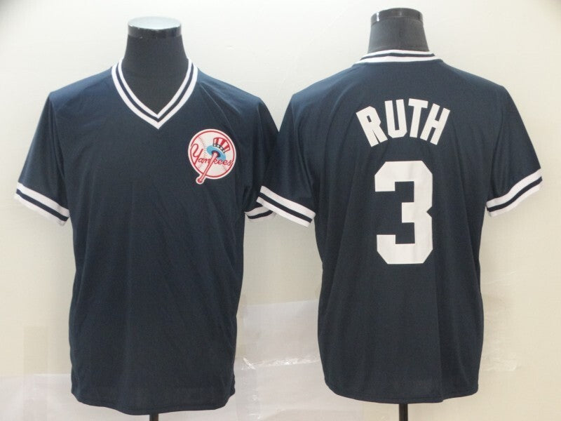 New York Yankees #3 Babe Ruth_conew1 Baseball Jersey baseball jersey product view 1