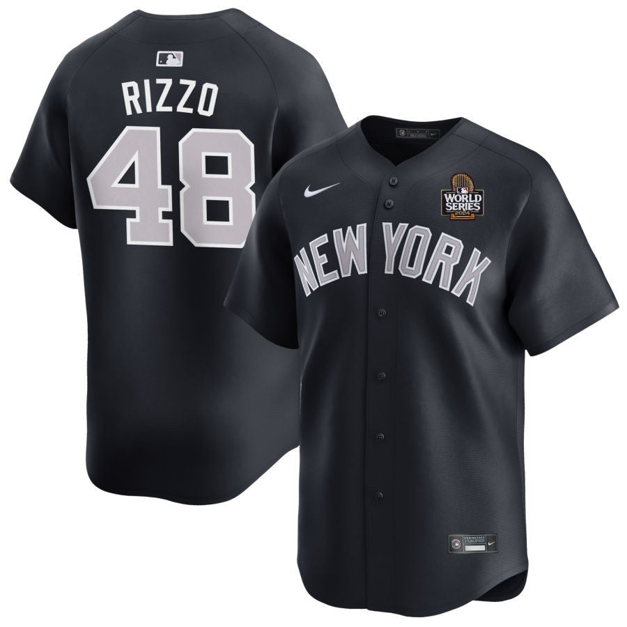 New York Yankees #48 Anthony Rizzo 2024 World Series Alternate – Navy Baseball Jersey baseball jersey product view 1