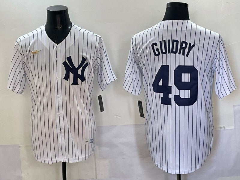 New York Yankees #49 Guidry Yankees Retro Adult Baseball Jersey baseball jersey product view 1