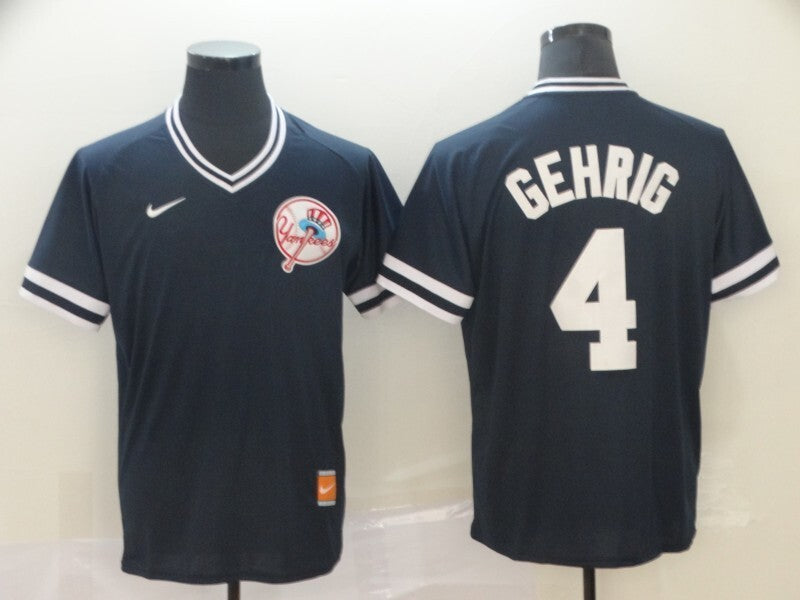 New York Yankees #4 Lou Gehrig Baseball Jersey baseball jersey product view 1