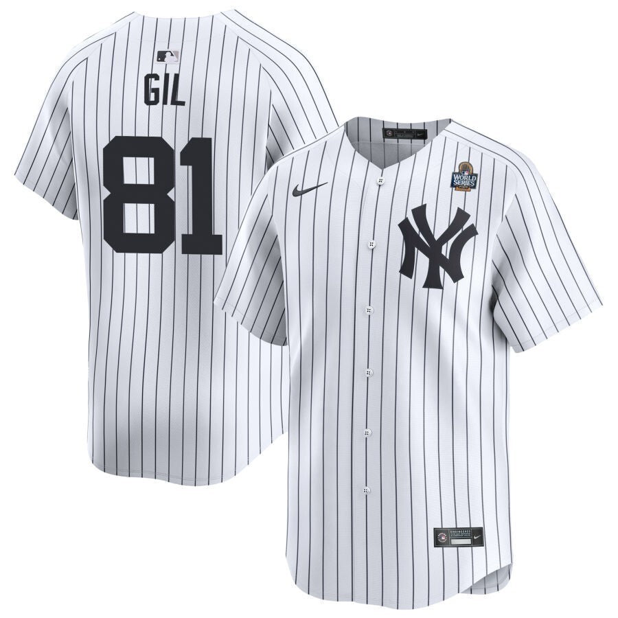 New York Yankees #81 Luis Gil 2024 World Series Home Baseball Jersey baseball jersey product view 1
