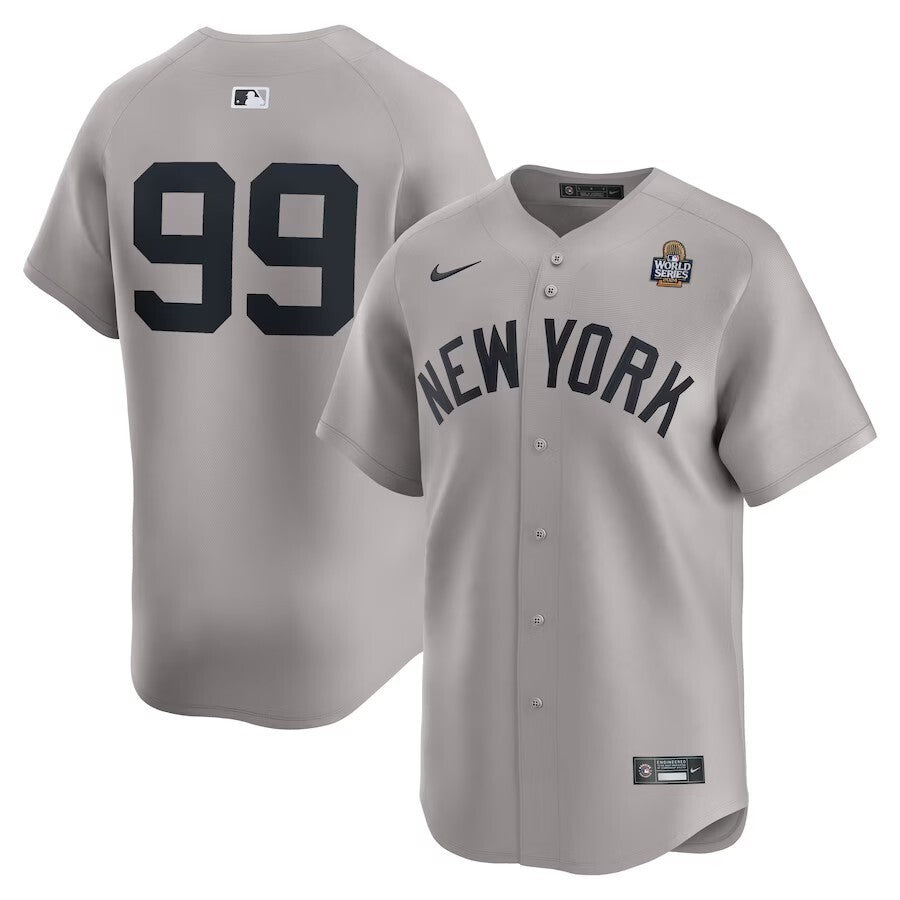 New York Yankees #99 Aaron Judge 2024 World Series Limited Player Jersey - Gray Baseball Jersey baseball jersey product view 1
