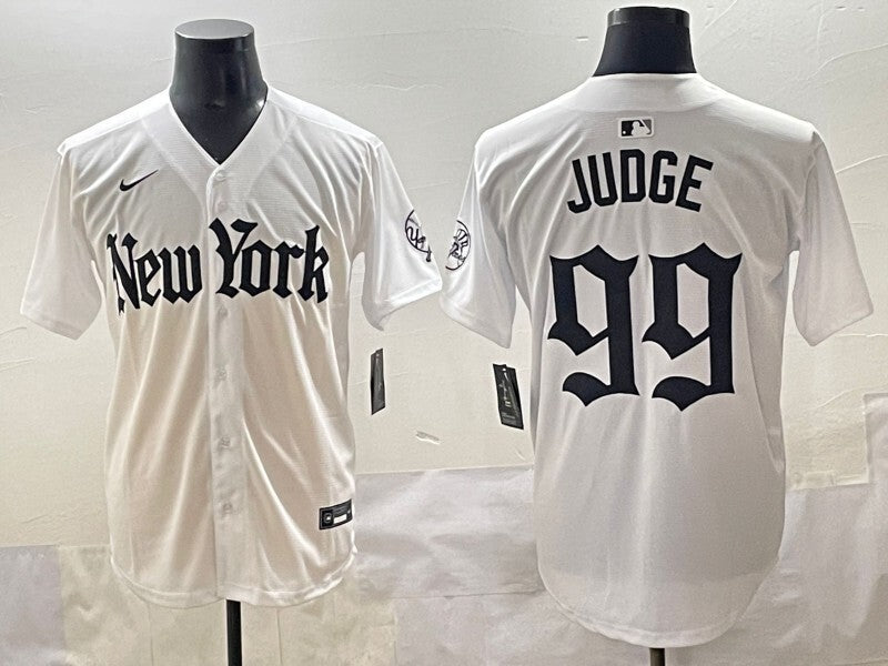 New York Yankees #99 Aaron Judge Yankees 5 Collaboration Style 9 Baseball Jersey baseball jersey product view 1