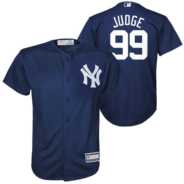 New York Yankees #99 Aaron Judge Yankees 99 Blue Youth Edition Baseball Jersey baseball jersey product view 1