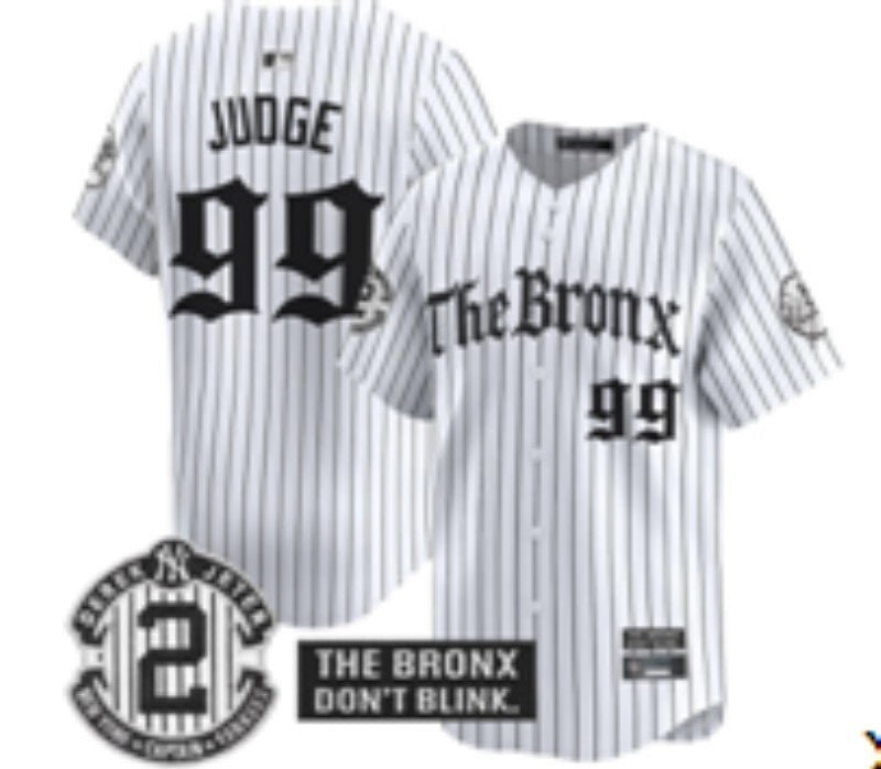 New York Yankees #99 Aaron Judge Yankees White 5 Collaboration Style 1 Baseball Jersey baseball jersey product view 1