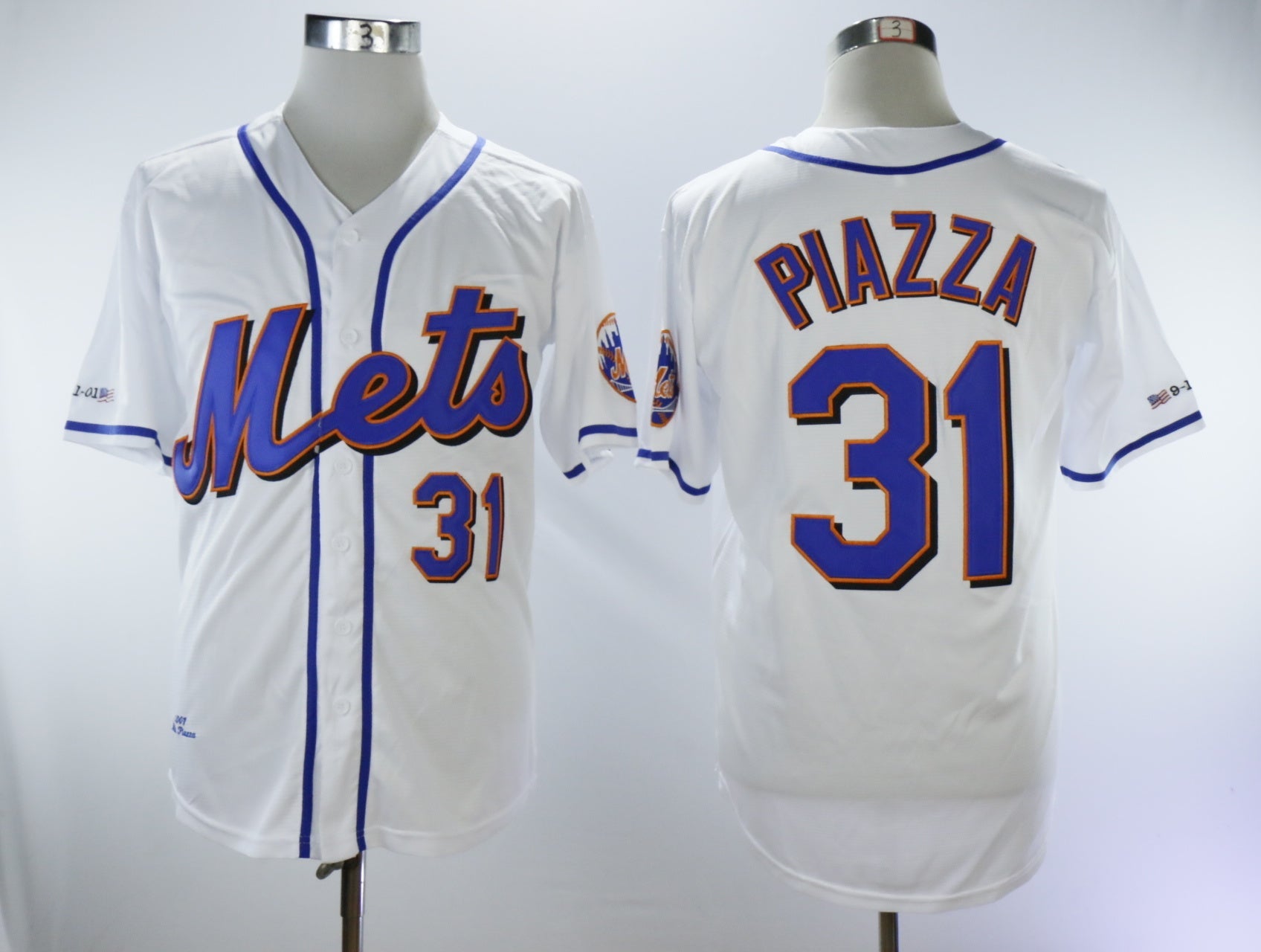 New Yorks mets #31 Mike Piazza Mets 31 White Retro Baseball Jersey baseball jersey product view 1