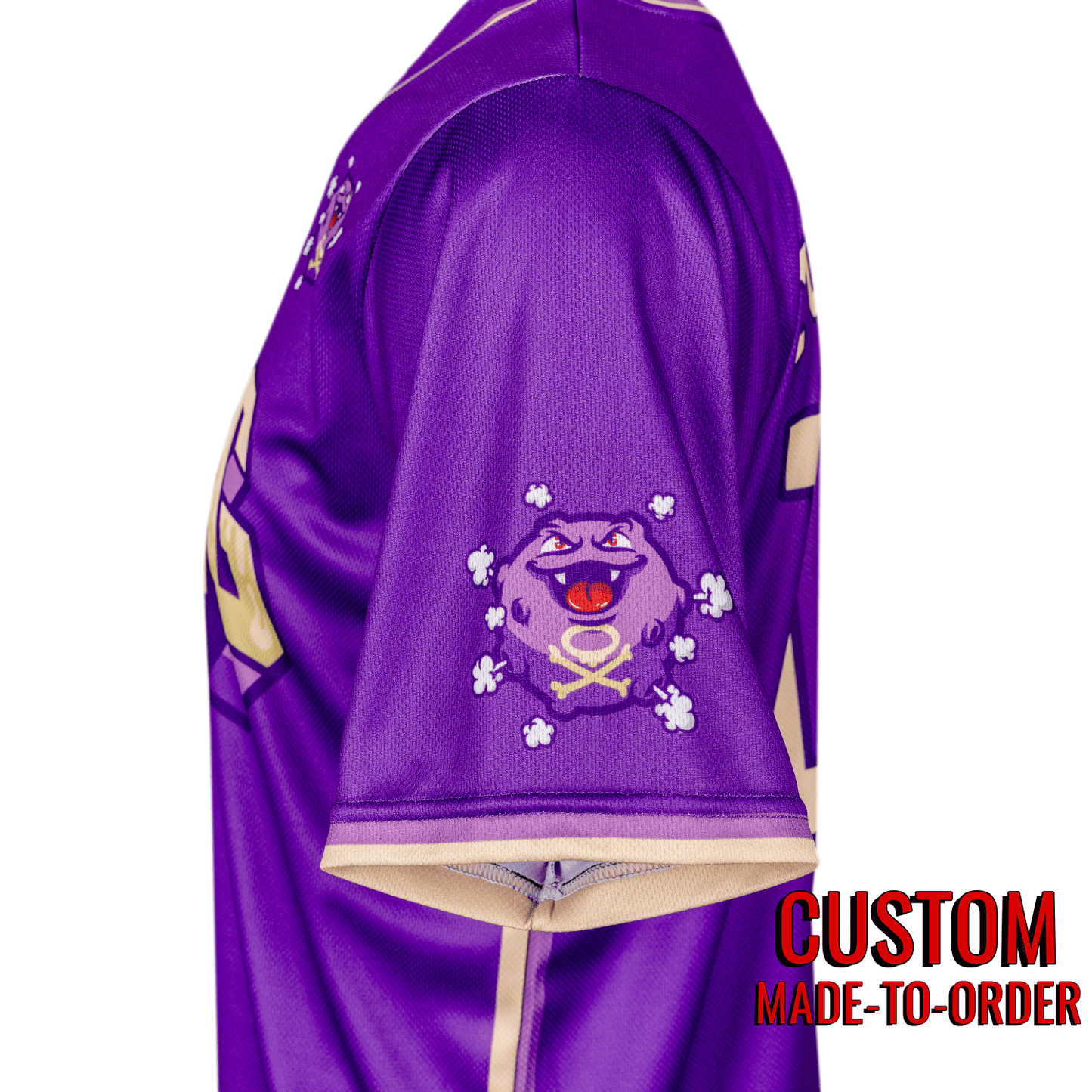 New Toxic PokéLeague Lifestyle Baseball Jersey *CUSTOM* baseball jersey product view 3